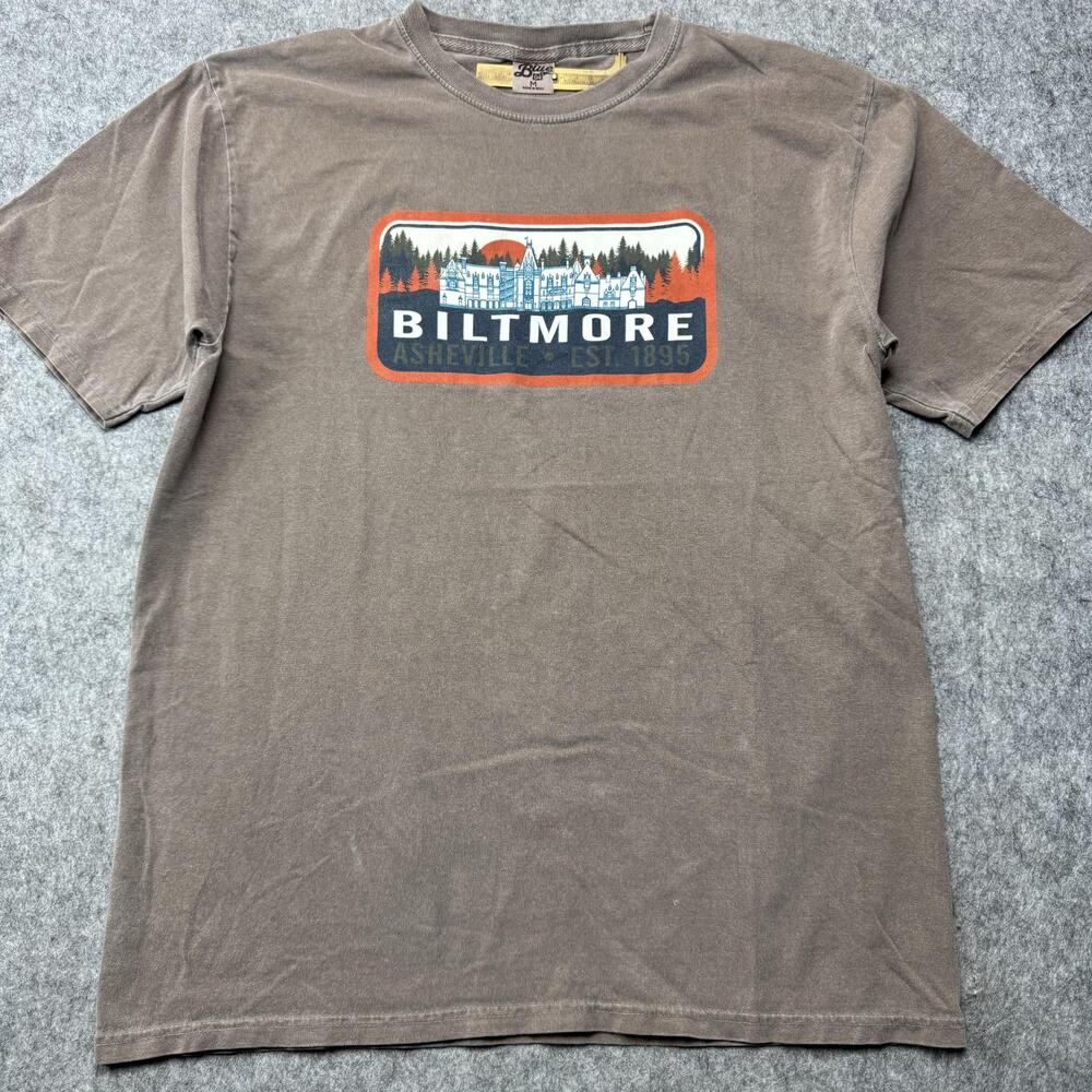 Blue 84 Shirt Mens Medium Brown Biltmore Asheville Estate Graphic Tee Travel - Picture 1 of 7